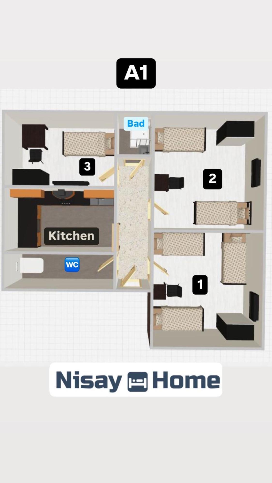 Nisay Home - 3 Room Apartment - A1 Людвигсбург Экстерьер фото